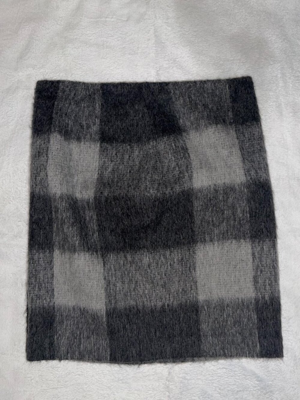 Talbots Gray Buffalo Plaid Wool Alpaca Blend Pencil Skirt - Size 8
